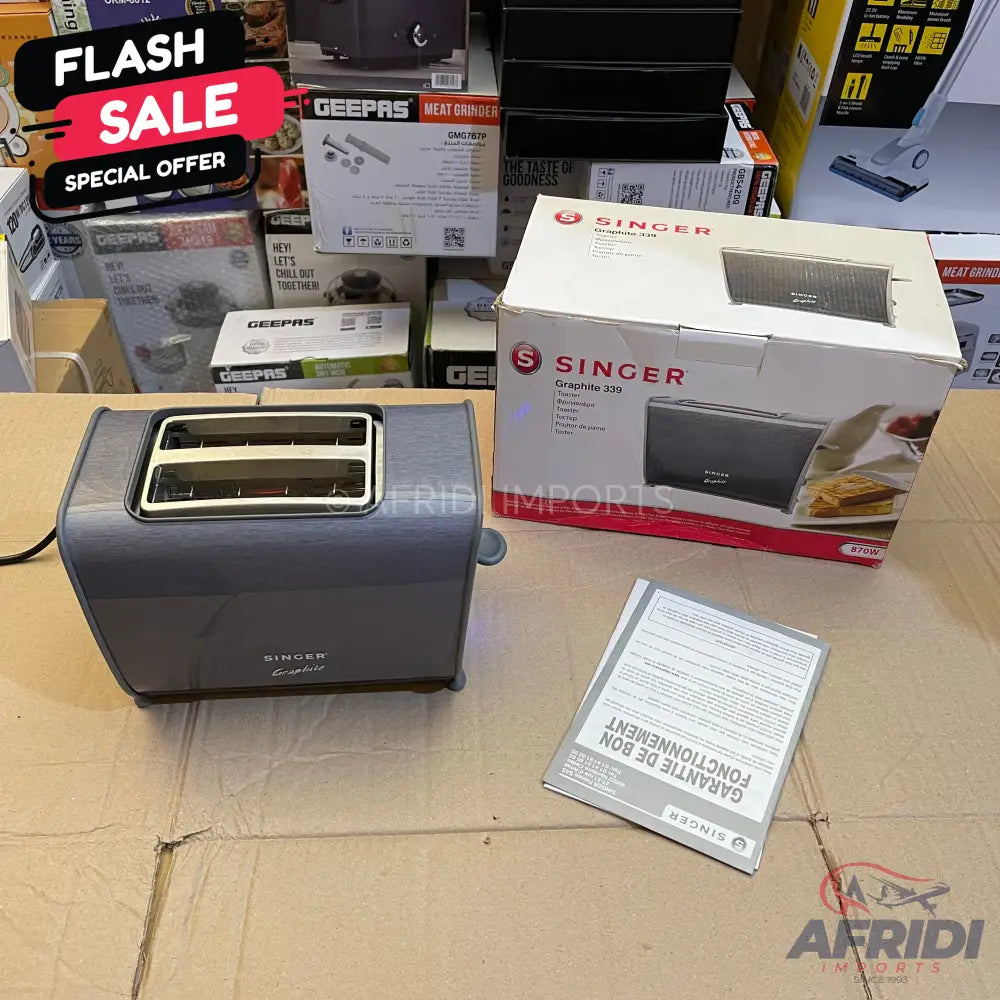 Lot Imported Singer Graphite SLice Toaster