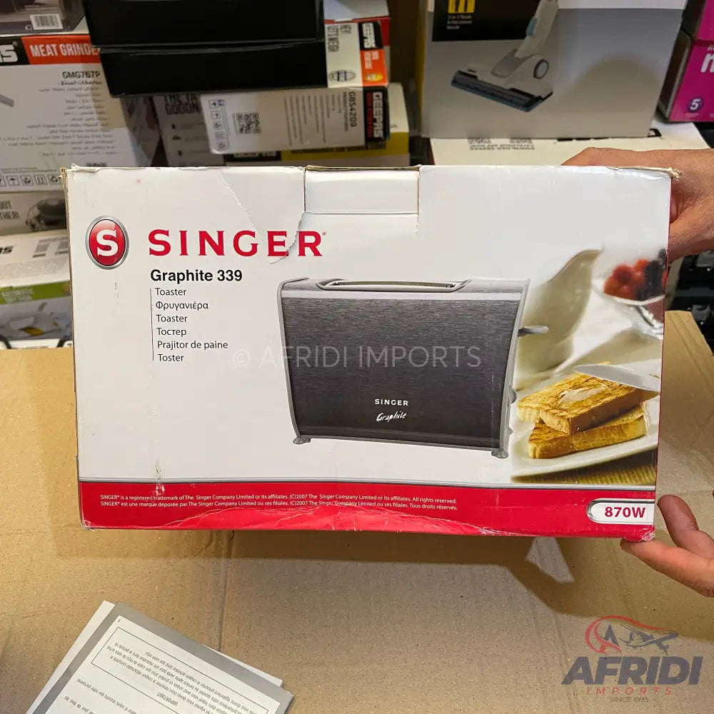 Lot Imported Singer Graphite SLice Toaster